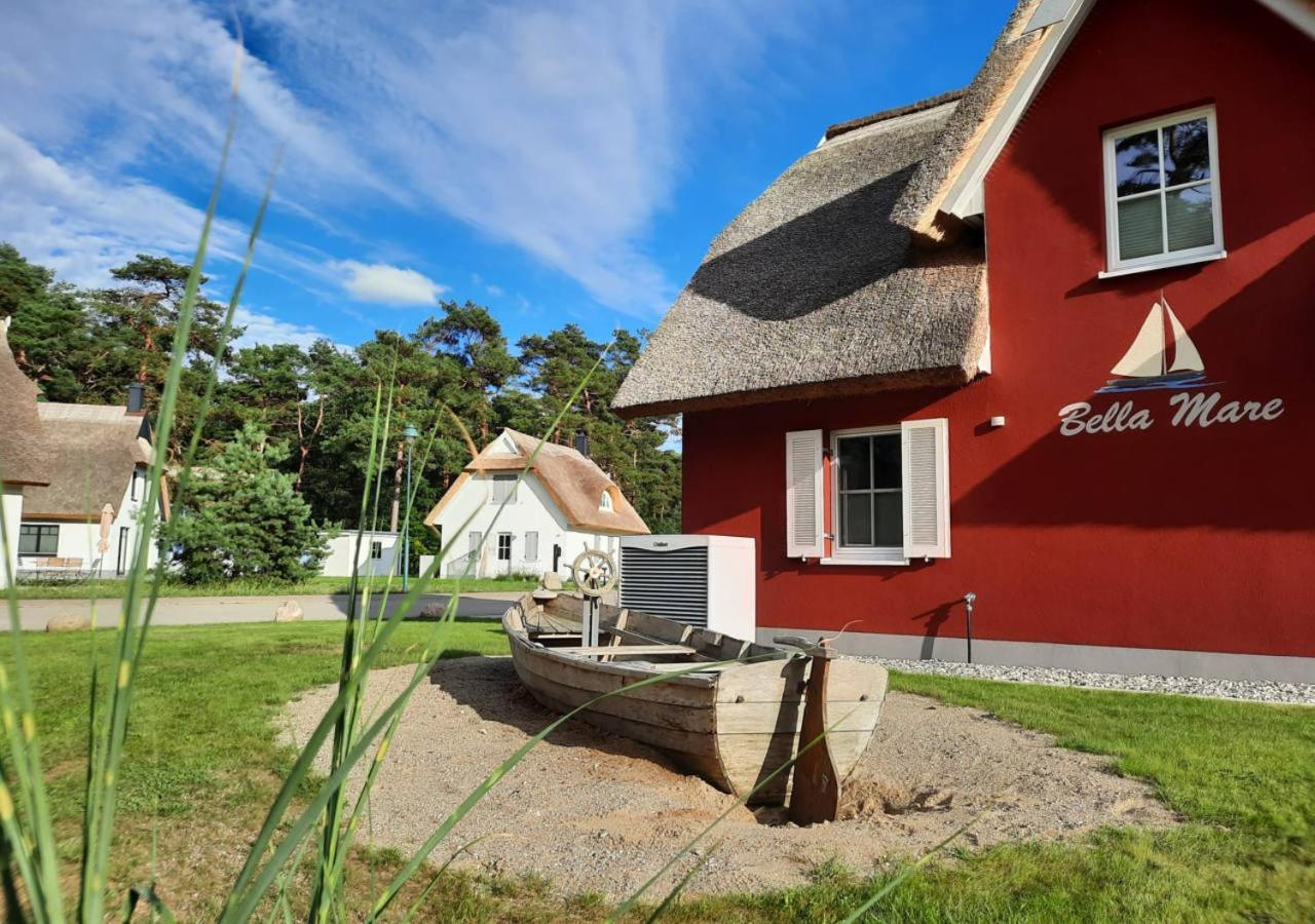 Modernes Reetdach-Ostseeferienhaus Bella Mare, Insel Usedom Mit Sauna, Kamin & Sonnenterrasse Zirchow Экстерьер фото